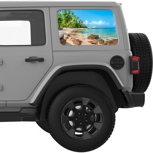 For Jeep Wrangler Window Decal 2007+. Rock Beach Quarter Window Decal Sticker. Best Gift For Off Road Decal.  Overlaminate Option Available.