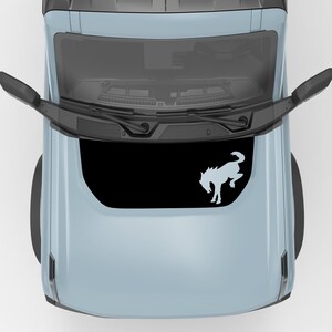 Side Bucking Horse Hood Vinyl Decal. For Ford Bronco Hood Decal 2021+. Made in USA Using The Best Vinyl For Hood Decals-Quality Product.