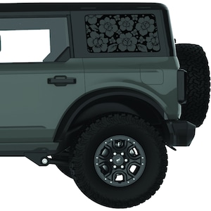 Roses Quarter Window Decal Sticker-Fits 2007+ Jeep Wrangler & 2021+ Ford Bronco Hard Top