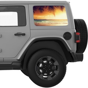 For Jeep Wrangler Stickers 2007+. Evening Sea View Rear Quarter Window Decal. Best Gift For Off Road Decal. Overlaminate Option Available.