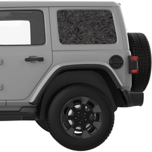 For Jeep Wrangler Window Sticker 2007+. Thick Topographic Mapping Rear Quarter Window Decal. Best Gift For Jeep Wrangler Accessories.