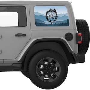 For Jeep Wrangler Window Decal 2007+. Seek Adventure Landscape Compass Rear Quarter Window Decal. Best Gift For Jeep Wrangler Accessories.