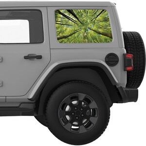 Fits Jeep Wrangler Window Sticker 2007+. Forest Canopy Quarter Window Decal Sticker. Best Gift For Off Road Decal. No Trimming Required.