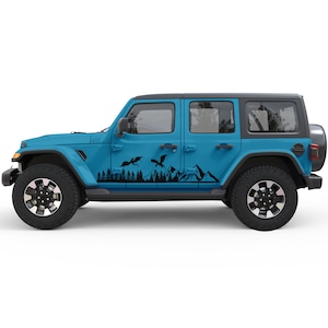 Fits Jeep Wrangler & Gladiator Sticker-Dragon Forest Mountains Door Decals-High Quality Vinyl Graphic Decals-Best Gift For Jeep Accessories
