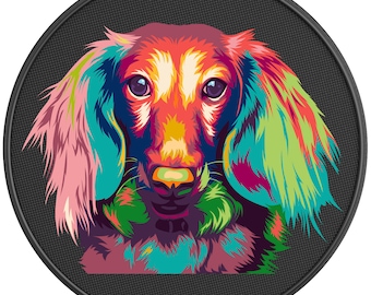 Colorful Dachshund Spare Tire Cover-Fits Jeep Wrangler, Ford Bronco, Rv, Camper, Trailer & Any Suv