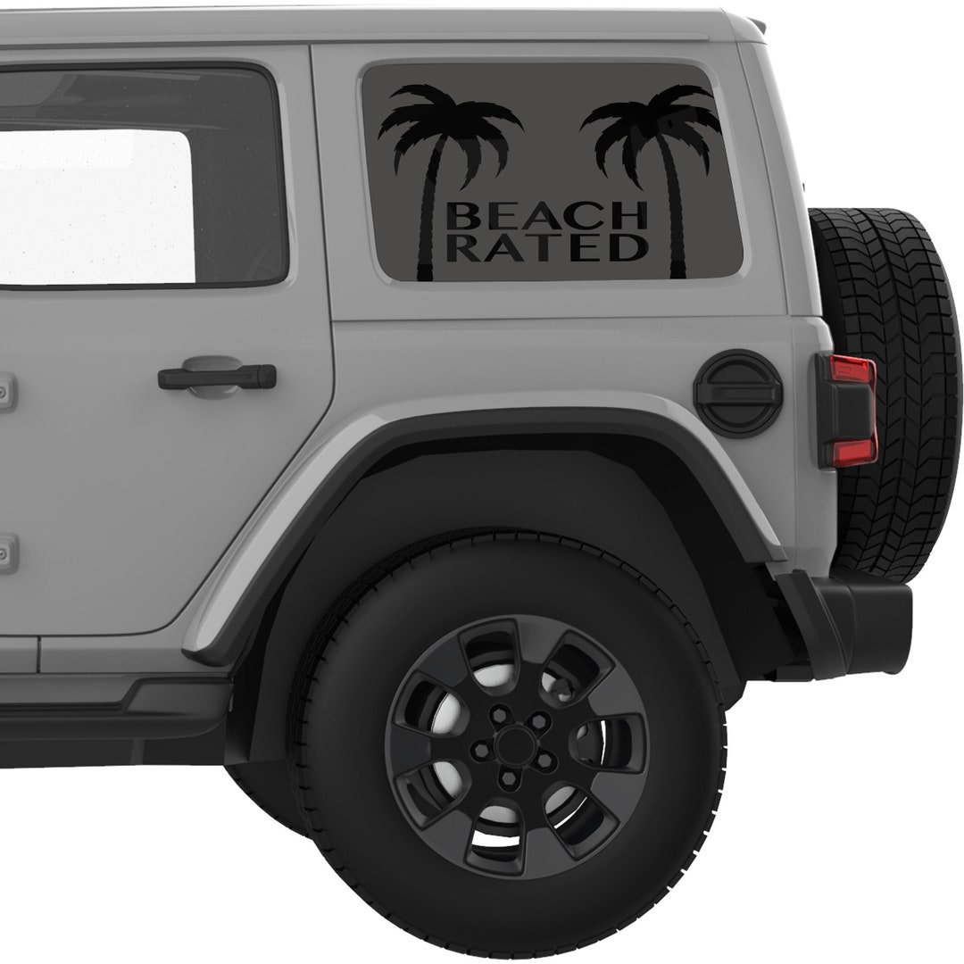 For Jeep Decal Stickers 2007. Beach Rated Rear Quarter Window Decal