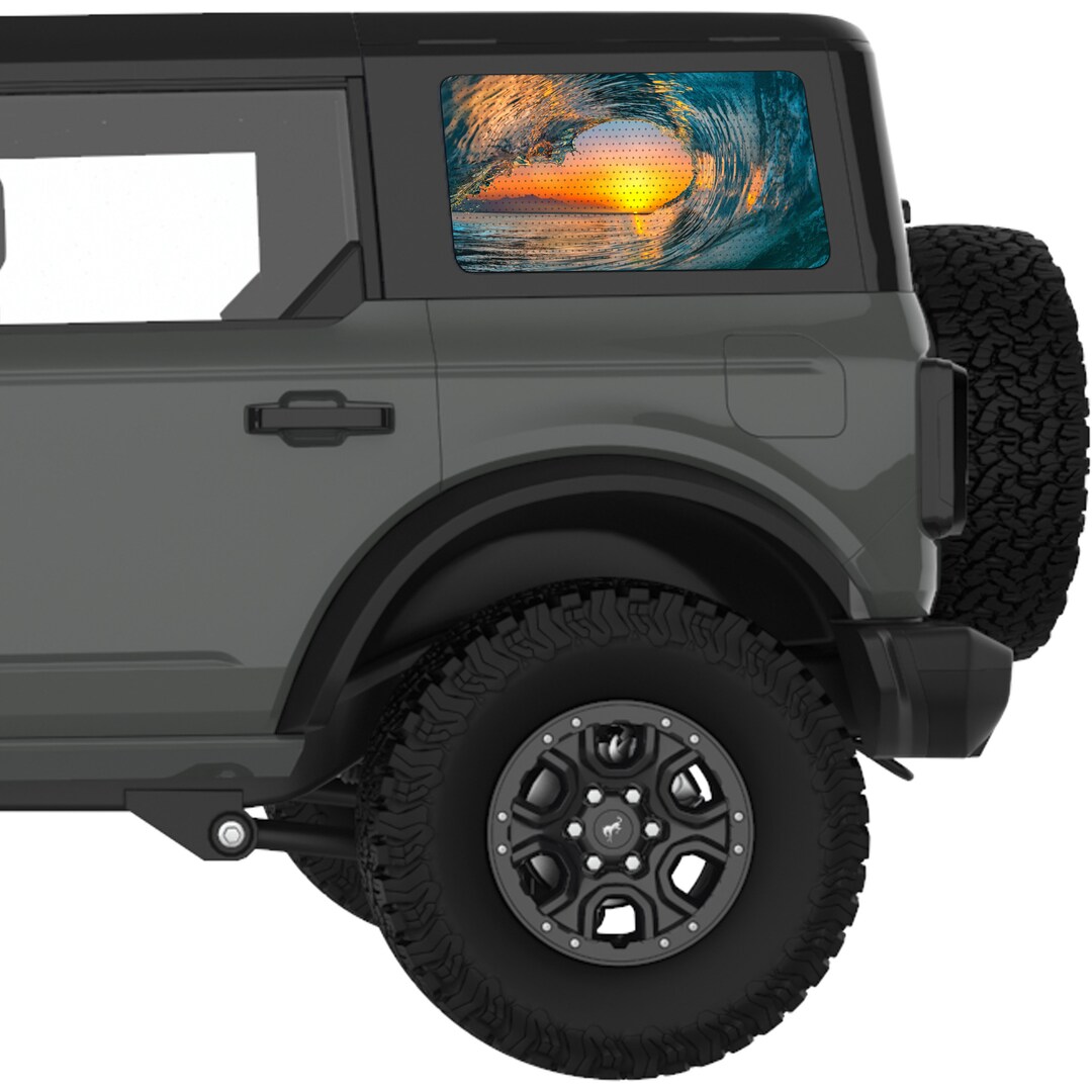 For Ford Bronco Sticker 2021+. Wave Sunset Rear Quarter Window Decal ...