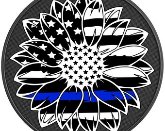 Blue Line Sunflower Spare Tire Cover-Fits Jeep Wrangler, Ford Bronco, RV, Camper, Trailer & Any SUV