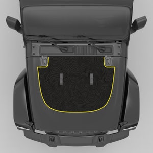 Décalcomanie imprimée pour capot de carte topographique, finition brillante ou mate - Convient aux Wrangler JL/JLU et Gladiator JT 2018+ - Fabriqué aux États-Unis - Option laminé disponible