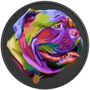 Colorful bulldog Spare Tire Cover for Jeep Wrangler, Ford Bronco, RV, Camper, Trailer & Any SUV