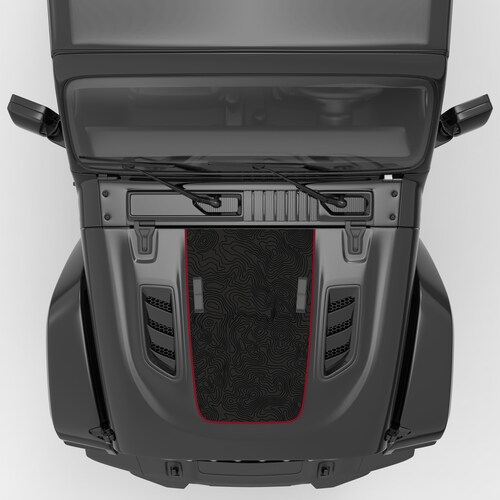 Topographic Map Hood Decal Glossy or Matte Finish-Fits 2018+ Wrangler JL/JLU & Gladiator JT Rubicon Edition-Laminate Option Available