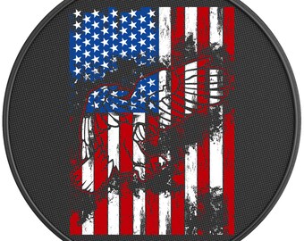 American Flag Eagle Spare Tire Cover-Fits Jeep Wrangler, Ford Bronco, Rv, Camper, Trailer & Any Suv