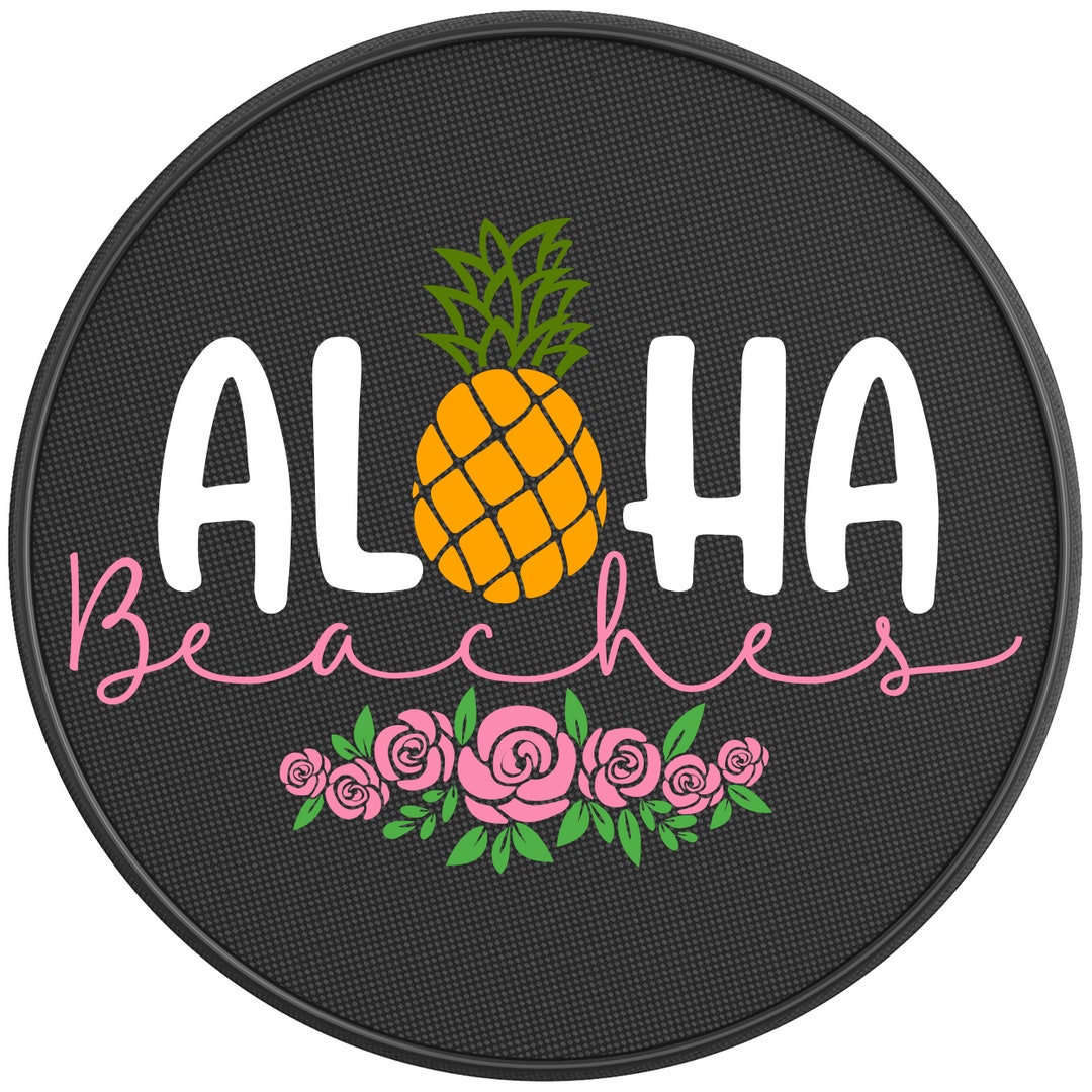 Aloha Beaches Spare Tire Cover for Jeep Wrangler, Ford Bronco, Rv
