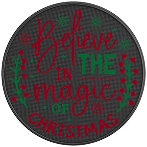 Believe In The Magic Of Christmas Spare Tire Cover-Made in USA-Fits Jeep Wrangler & Ford Bronco-Any Tire Size Up To 40&quot;