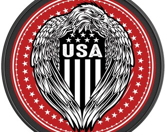 USA American Bald Eagle Spare Tire Cover-Fits Jeep Wrangler, Ford Bronco, Rv, Camper, Trailer & Any Suv