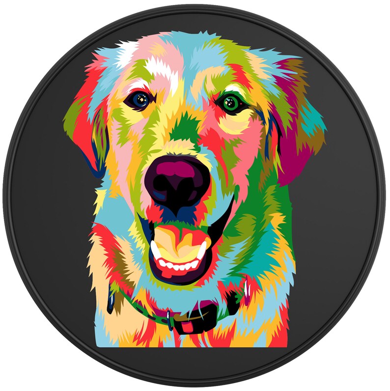 Colorful Golden Retriever Spare Tire Cover-Fits Jeep Wrangler, Ford Bronco, Rv, Camper, Trailer & Any Suv image 2