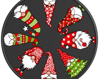 Christmas Gnomes Spare Tire Cover-Made in USA-Fits Jeep Wrangler & Ford Bronco-Any Tire Size Up To 40"