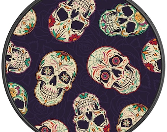 Dia De Los Muertos Spare Tire Cover - Fits Jeep Wrangler, Fits Ford Bronco, RV, Camper, Trailer, Any SUV