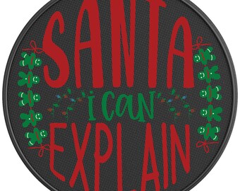 Santa I Can Explain Spare Tire Cover - Fits Jeep Wrangler, Fits Ford Bronco, RV, Camper, Trailer, Any SUV