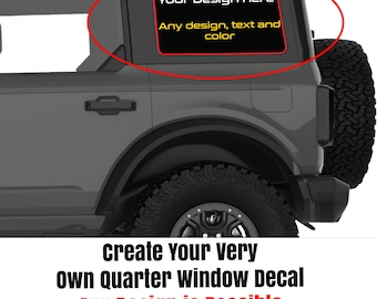 Custom Quarter Window Decals - Fits Jeep Wrangler & Ford Bronco-Laminated For Extra Durability-Made in USA