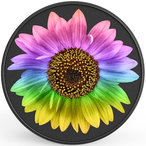 Colorful Rainbow Sunflower Spare Tire Cover-Fits Jeep Wrangler, Ford Bronco, RV, Camper, Trailer & Any SUV
