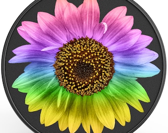 Colorful Rainbow Sunflower Spare Tire Cover-Fits Jeep Wrangler, Ford Bronco, RV, Camper, Trailer & Any SUV