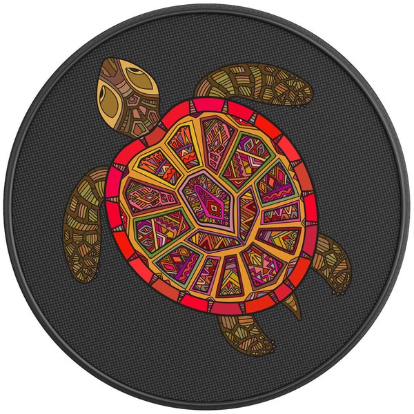 Colorful Ocean Turtle Girl Tire Cover-Fits Jeep Wrangler, Ford Bronco, RV, Camper, Trailer & Any SUV