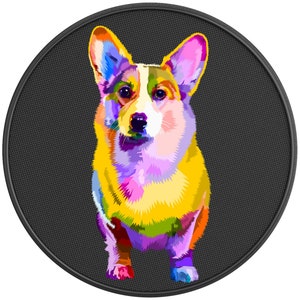 Colorful Corgi Spare Tire Cover for Jeep Wrangler, Ford Bronco, RV, Camper, Trailer & Any SUV