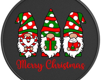 Christmas Gnomes Spare Tire Cover - Fits Jeep Wrangler, Fits Ford Bronco, RV, Camper, Trailer, Any SUV