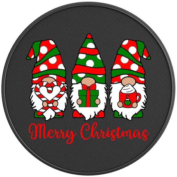 Christmas Gnomes Spare Tire Cover - Fits Jeep Wrangler, Fits Ford Bronco, RV, Camper, Trailer, Any SUV