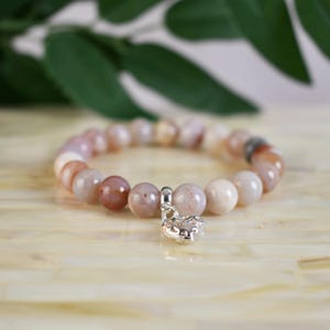 Australian Agate Bracelet with Sterling Silver Heart Charm - Root Chakra