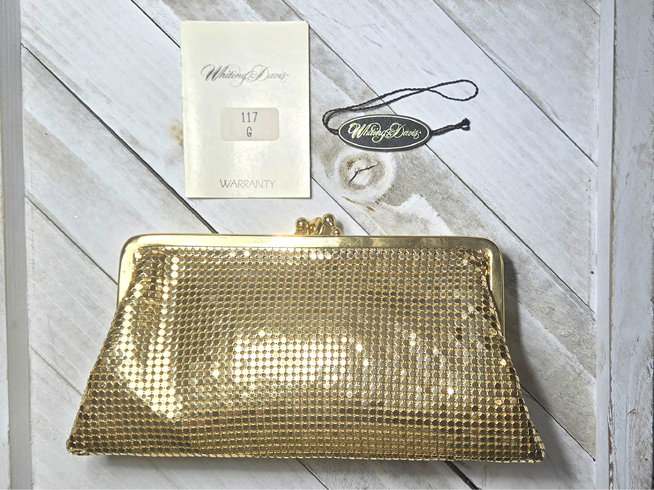 Vintage shimmering mtallic pillbox hat and gold evening bag Vintage-Gold-Metal-Steel-Cut-  main image 4