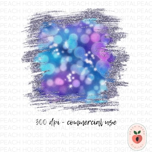 Glitter Purple & Blue Bokeh Sparkle Bubbles PNG Fondo digital / Uso comercial