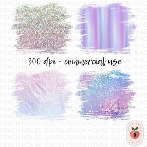 Holographic Iridescent Glitter PNG Background Bundle 1 | Set of 4 | Commercial Use