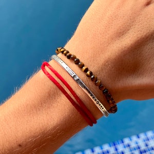 Thin and adjustable minimalist 925 silver bracelet