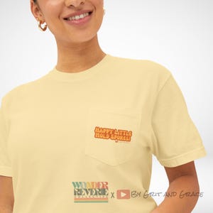 Unisex Happy Little Mold Spores Pocket Tee - Wonder Reverie Collective Collab - Garment-Dyed Pocket T-Shirt for Everyday Comfort