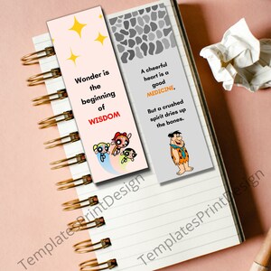 Printable Bookmark Templates Printable Bookmark Set Set of 6 - Etsy