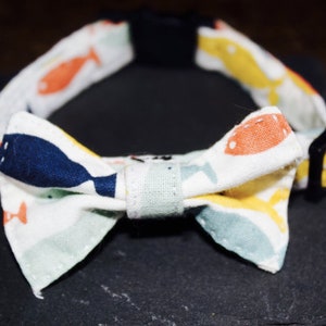 Little Fishies Cat Bowtie &/or Adjustable Collar