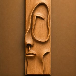 Abstrakt ansiktsträsnideri CNC-fil | 3D-relief STL, FBX, 3DM-nedladdning