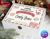 Editable Christmas Eve Box Label, Santa Xmas Eve Box, Personalised Christmas Printable DIY Kit, Editable Digital Download, Canva Template
