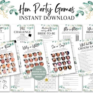 Hen Party Games Bundle, 18 Bridal Shower Accesories Games, Bride to be Hen Night Keepsake Cards, Drinking Games, Dirty Rude Hen Games, EHP1