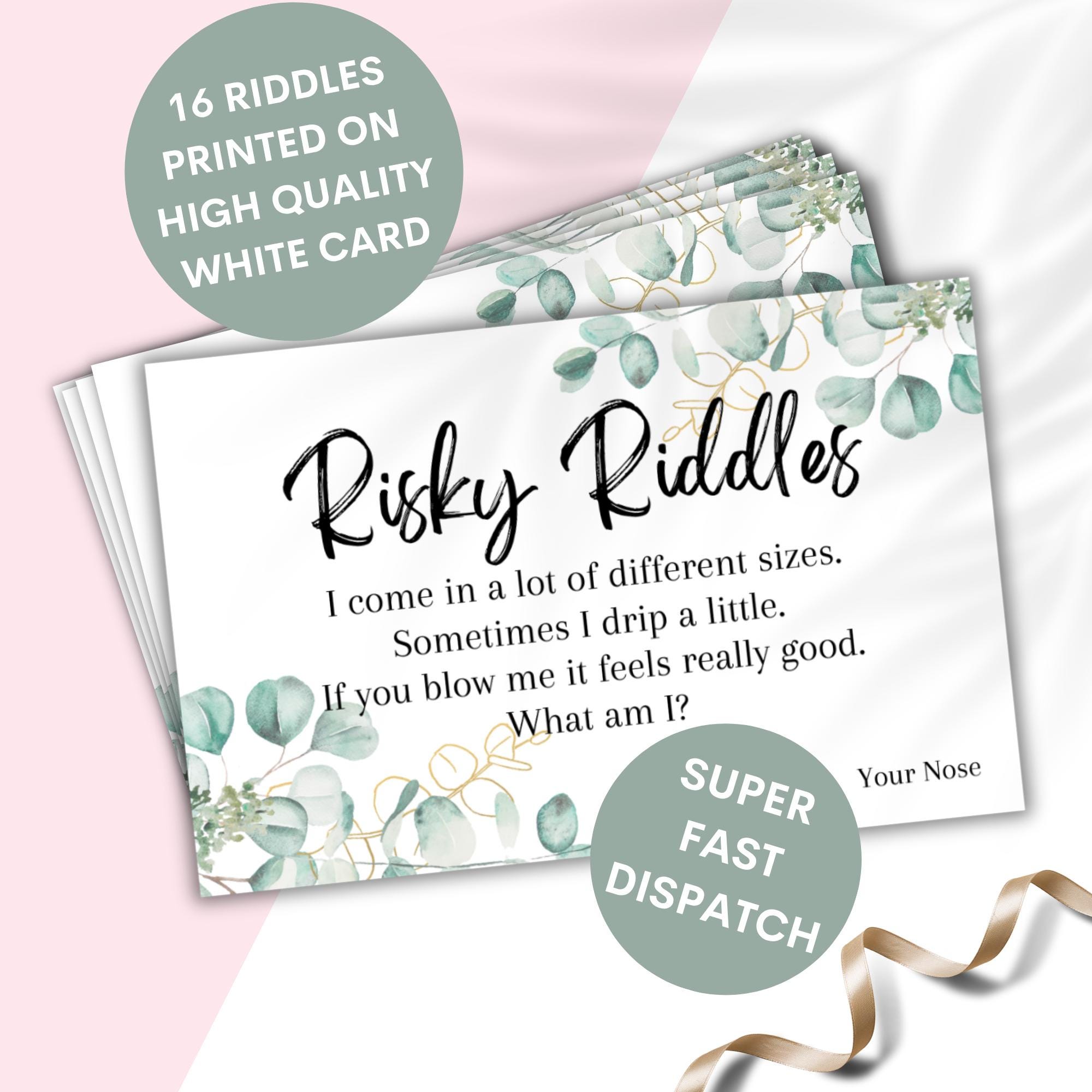 Risky Riddles Hen Party Game | Cheeky Bridal Shower Activity | Fun ...