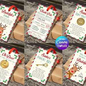 Bearbeitbare Weihnachtsschmuck, Nordpol Lieferung, Santas magischer Schlüssel, Santa Lost button, Rudolphs Food Karotte, Rudolph Lost Tag, Heiligabend Tag