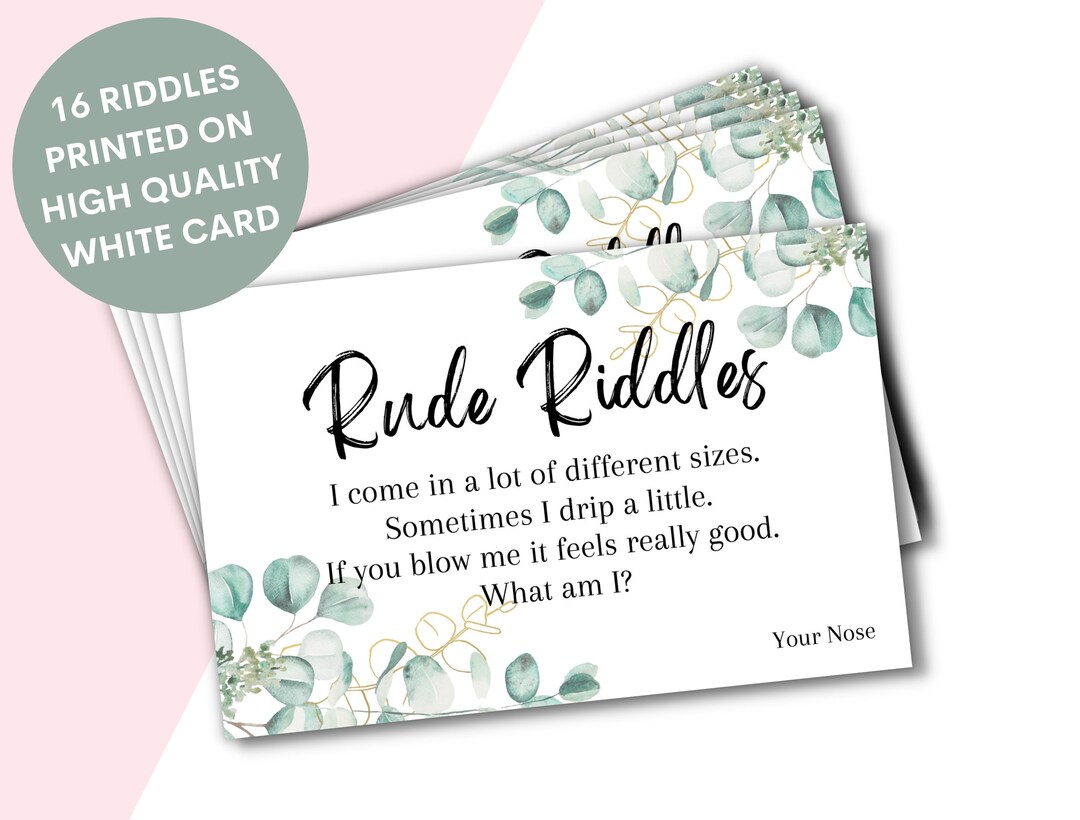 Hen Party Games, Rude Riddles, Dirty Rude Hen Games, Bridal Shower