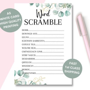 Hen Party Word Scramble, Bridal Shower Keepsake, Bride to be Hen Night Games, Bridal Party Funny Hen Game, Bachelorette Party Games, EHP1