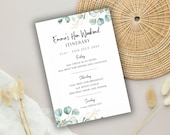 Printable Itinerary Template, Editable Hens Party Weekend Itinerary, Bachelorette, Birthday Weekend, Travel Guide Trip Itinerary,DIY Elegant