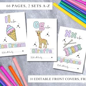 Printable Alphabet Colouring Book, ABC Baby Shower Colouring Pages, Fun Baby Shower Activity & Keepsake, Editable Digital Download, 66 Pages
