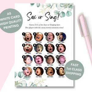 Hen Party Game Sex or Sing, Dirty Rude Hen Games, Bridal Shower Games, Funny Bride to be Hen Night Game Cards, Bachelorette Party Game, EHP1