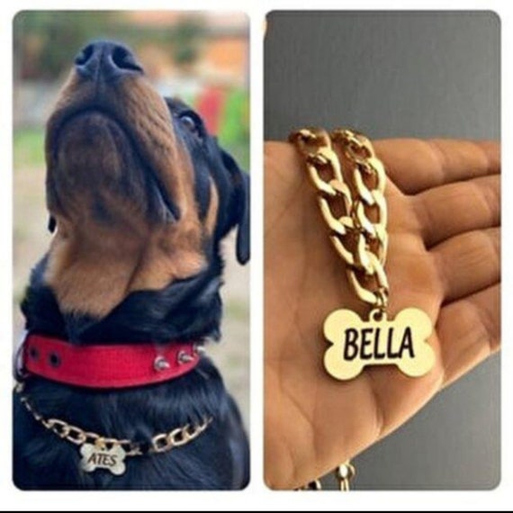 Chain Dog Collar Large Cuban Link Dog Necklace Lightweight Etsy