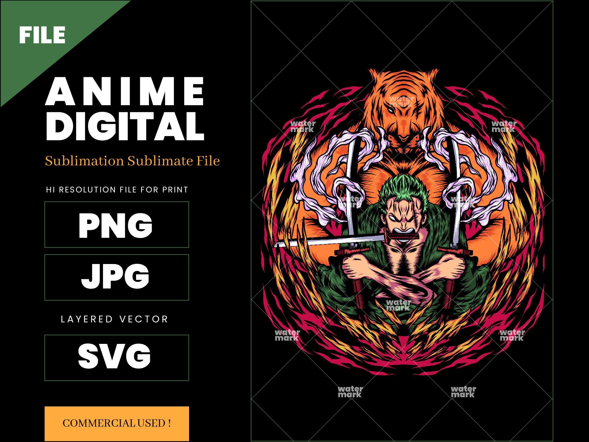 Anime File Anime Sublimation Design Heat Press DTF DTG Anime - Etsy